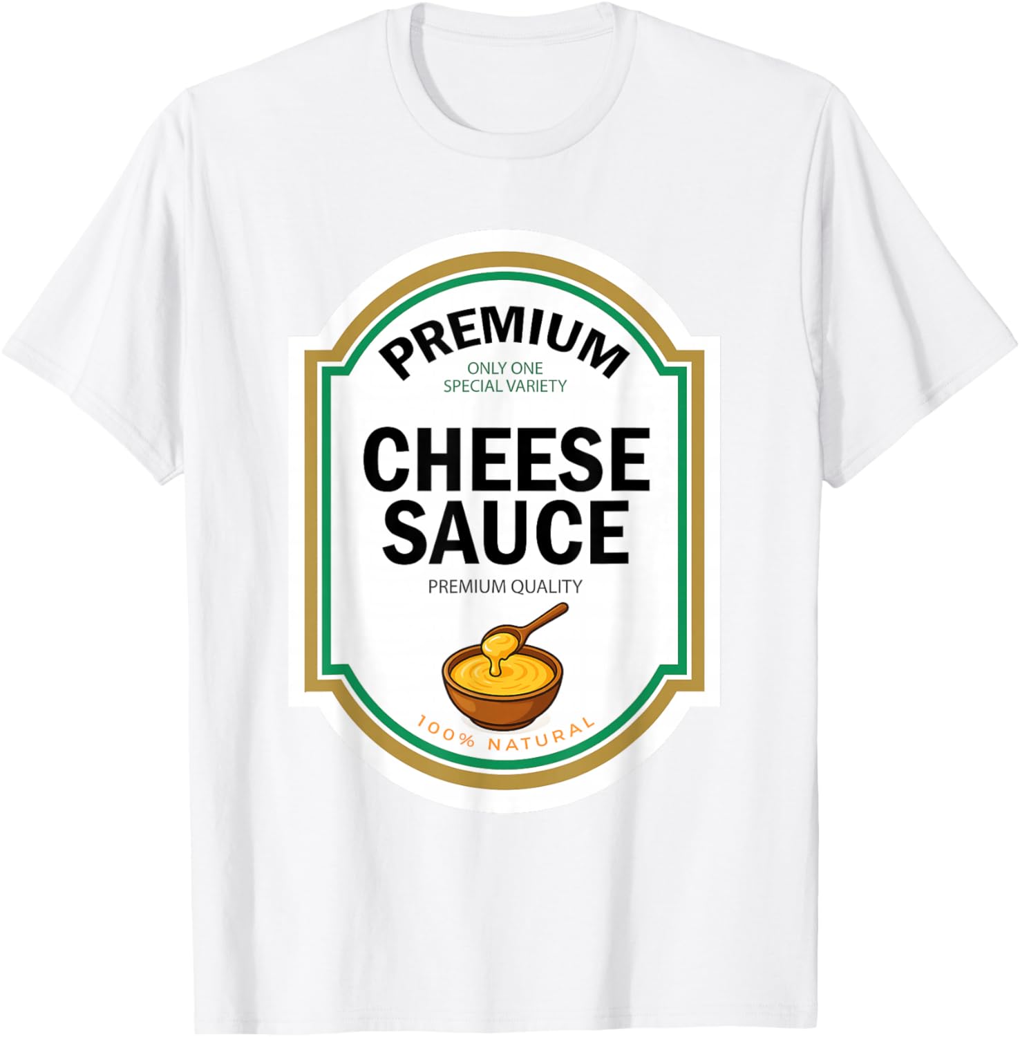 Cheese Sauce Halloween Funny Queso Matching Costume Label T-Shirt - T-Shirt | White