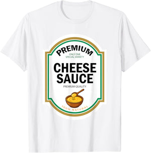 Cheese Sauce Halloween Funny Queso Matching Costume Label T-Shirt - T-Shirt | White