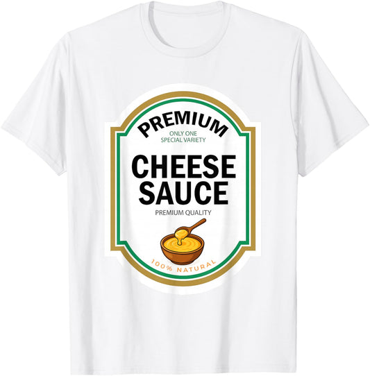 Cheese Sauce Halloween Funny Queso Matching Costume Label T-Shirt - T-Shirt | White