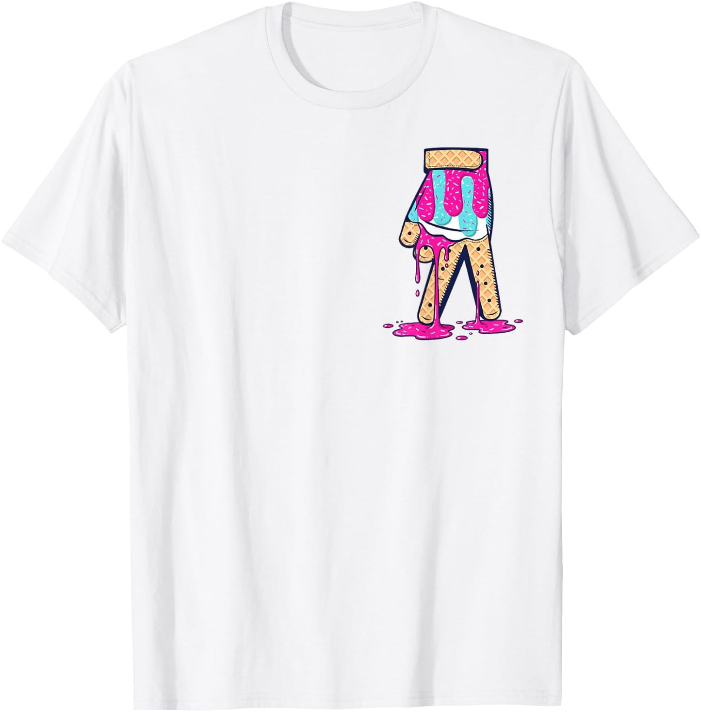 Baseball Ice Cream Drip Boys Home Plate Glove Respect Drip T-Shirt - T-Shirt | White