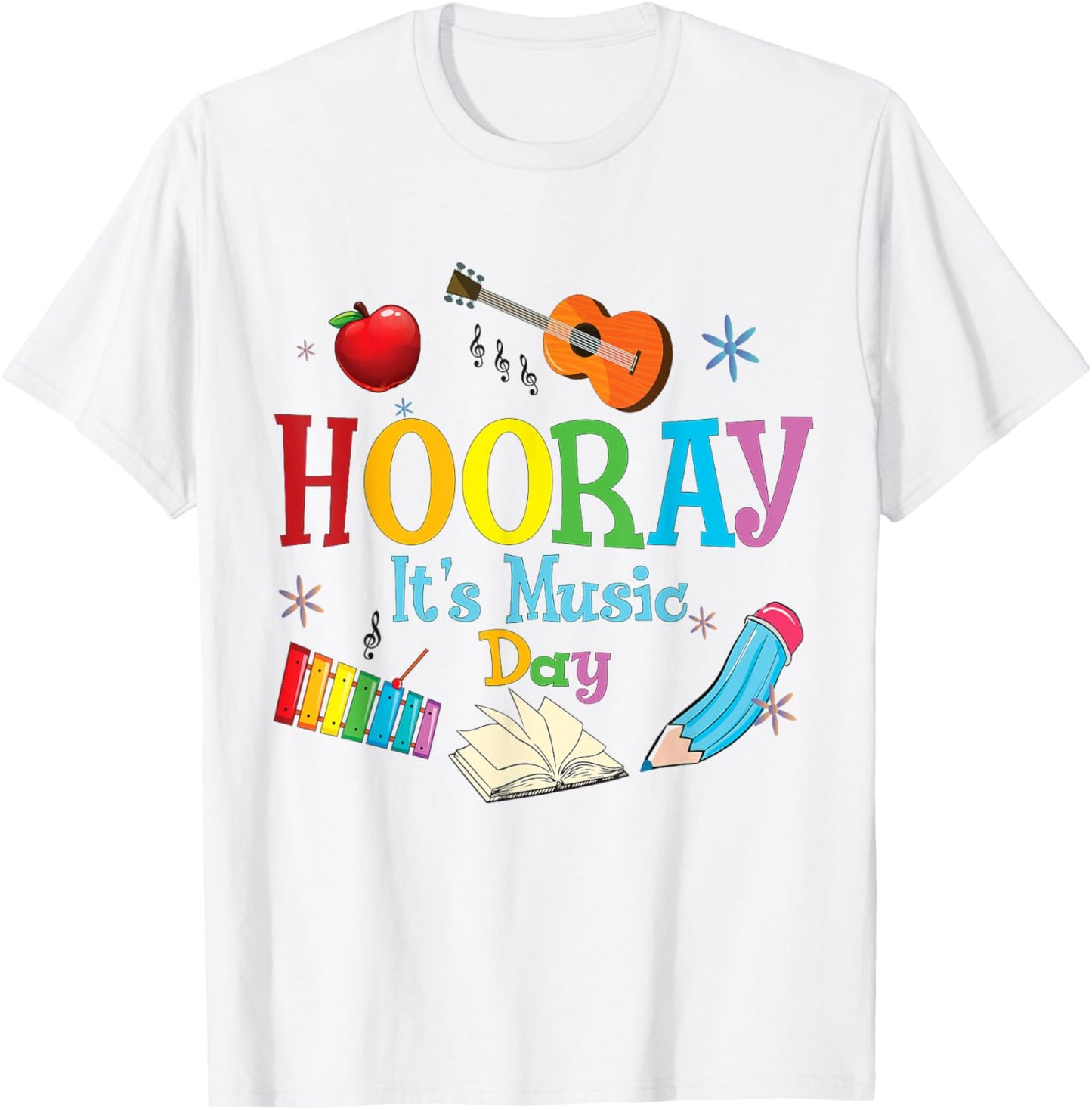 Hooray It's Music Day Music Teacher Back To School Women Girls Kids T-Shirt - T-Shirt | White