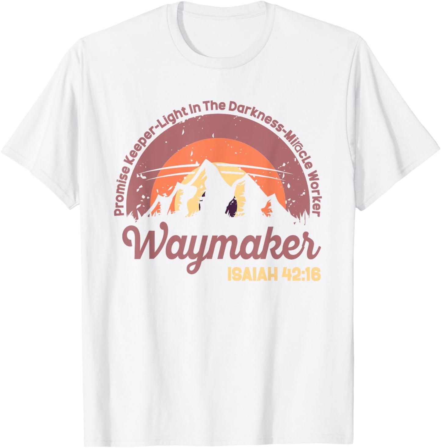 Waymaker Vintage Promise Keeper Miracle Worker Christian T-Shirt - T-Shirt | White