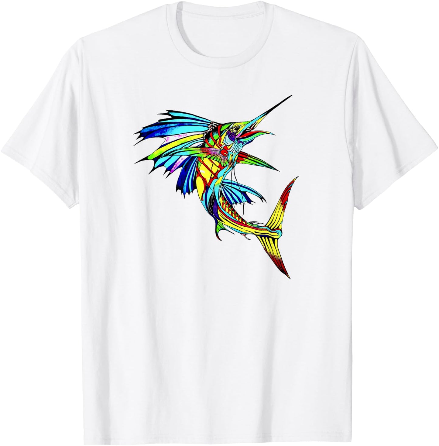 Colorful Sailfish T-Shirt - T-Shirt | White