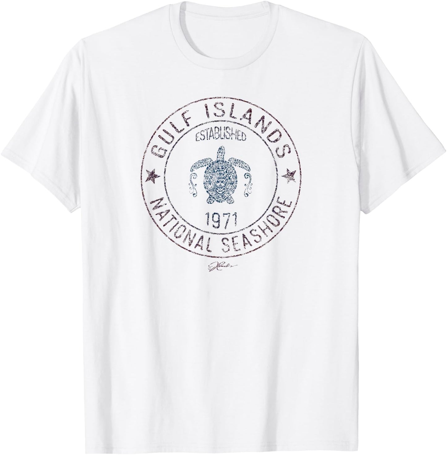 JCombs: Gulf Islands National Seashore with Sea Turtle T-Shirt - T-Shirt | White