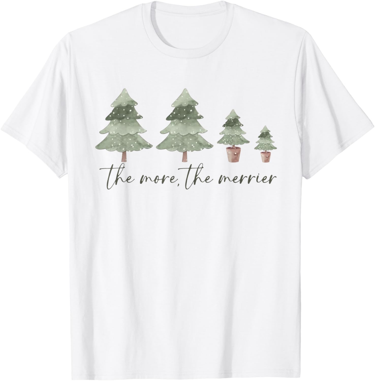 The More The Merrier Funny Christmas Pregnant Announcement T-Shirt - T-Shirt | White