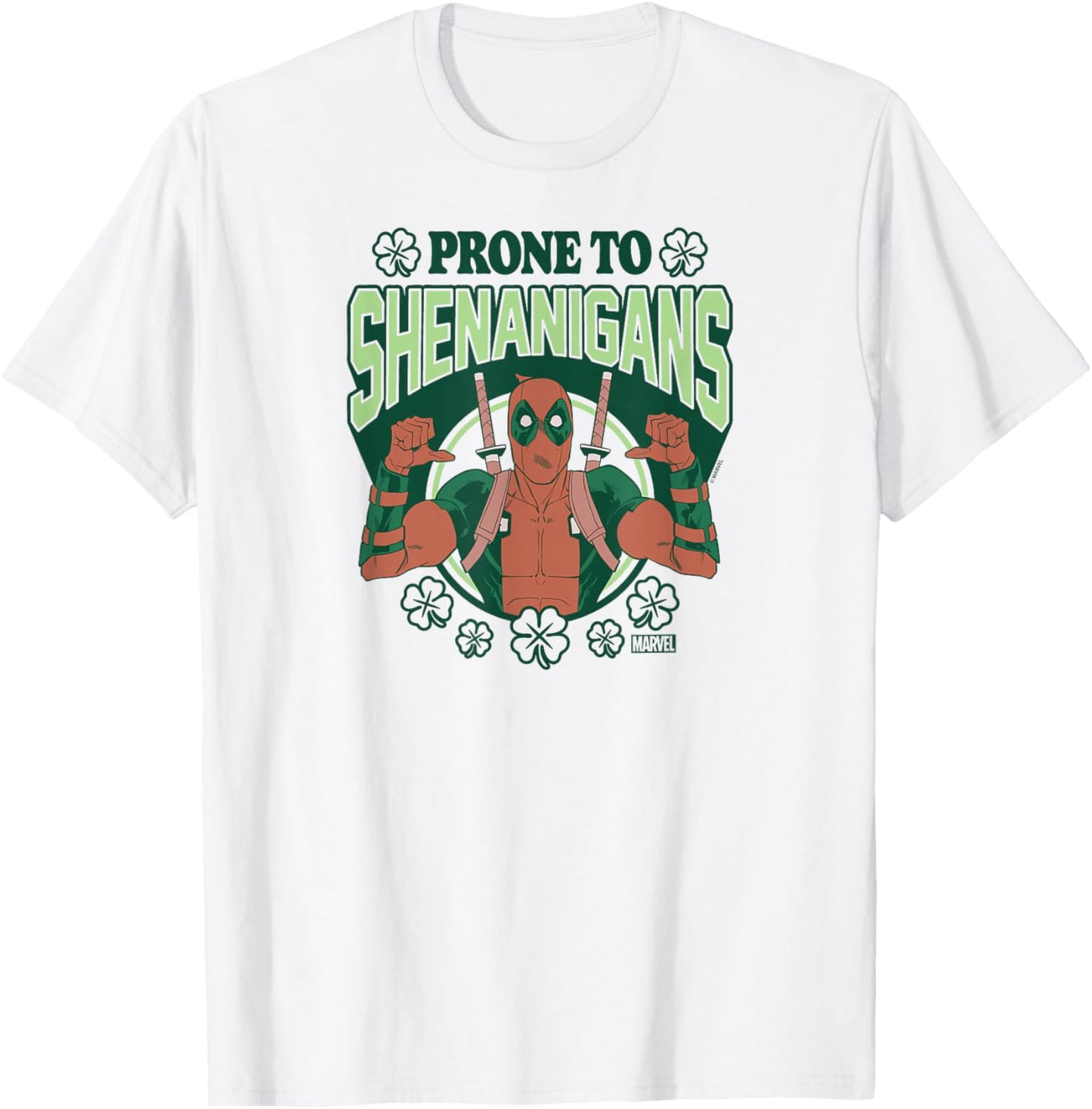 Deadpool - Prone To Shenanigans St. Patrick's Day T-Shirt - T-Shirt | White