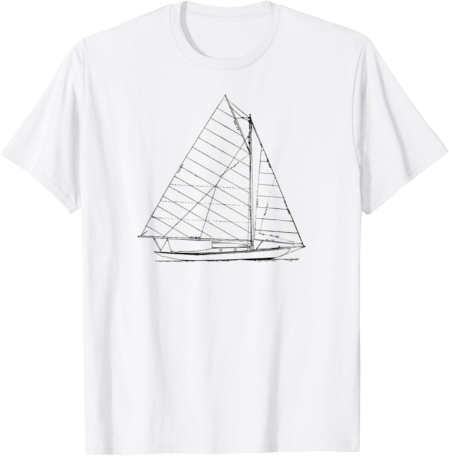Sailboat Nautical Design Sketch - Sailing T-Shirt - T-Shirt | White