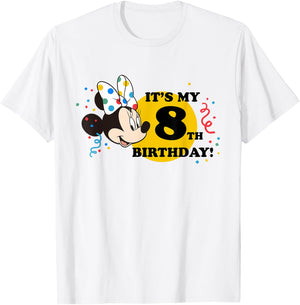 Disney Minnie Mouse 8th Birthday T-Shirt - T-Shirt | White