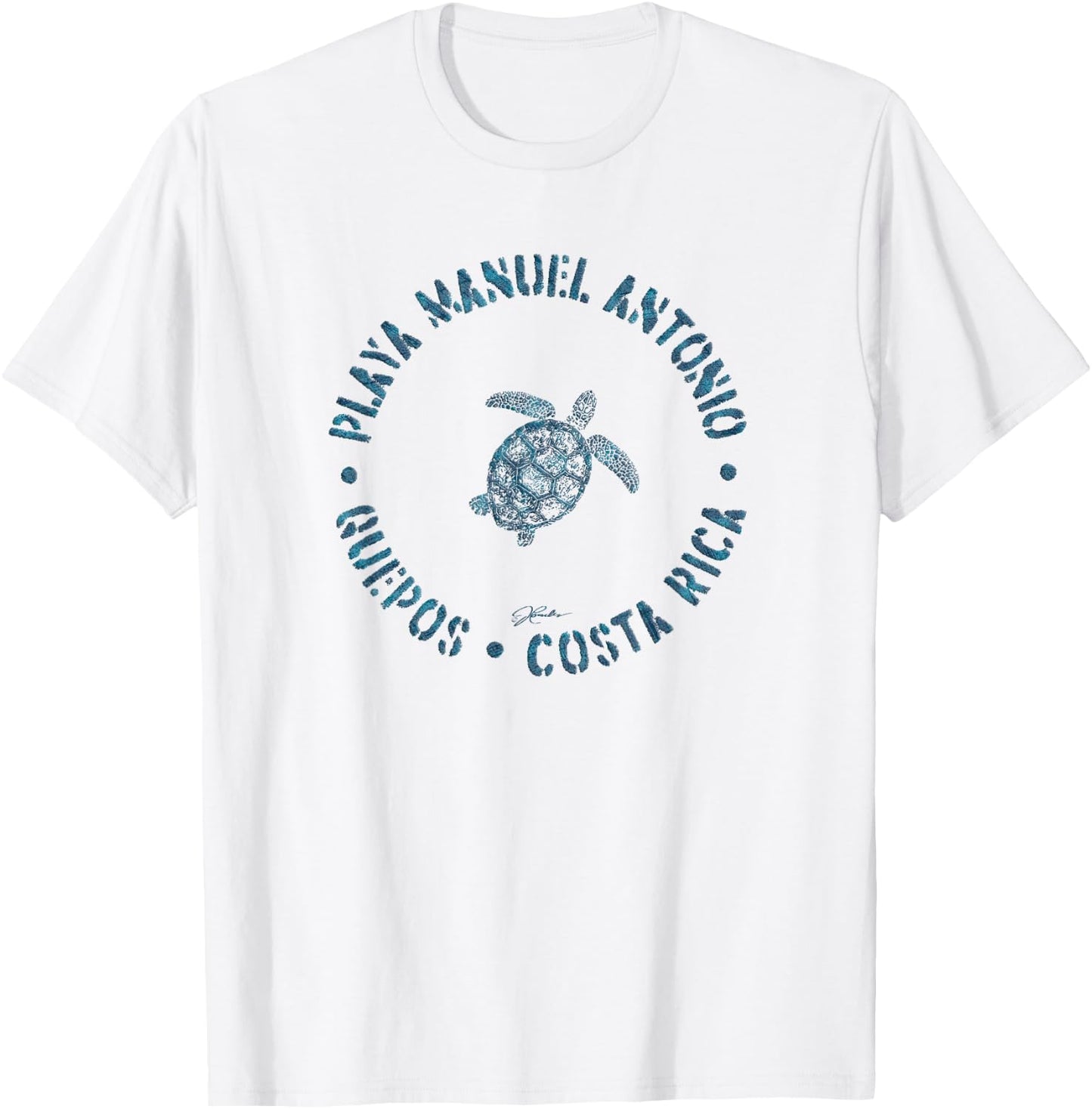 JCombs: Playa Manuel Antonio Sea Turtle (Distressed) T-Shirt - T-Shirt | White