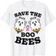 Save The Boo Bees Funny Breast Cancer Awareness Halloween T-Shirt - T-Shirt | White