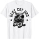 Best Cat Dad Ever Funny Daddy Father's Day Retro Vintage Men T-Shirt - T-Shirt | White