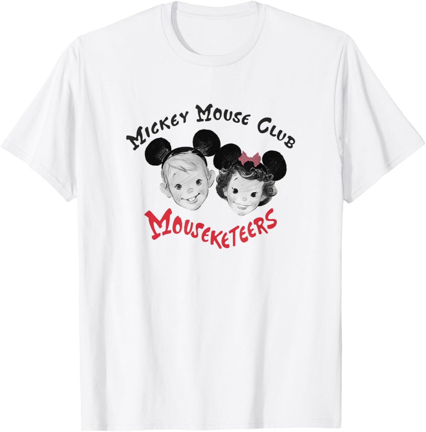 Disney Mickey and Friends Vintage Retro Sketch Mouseketeers T-Shirt - T-Shirt | White