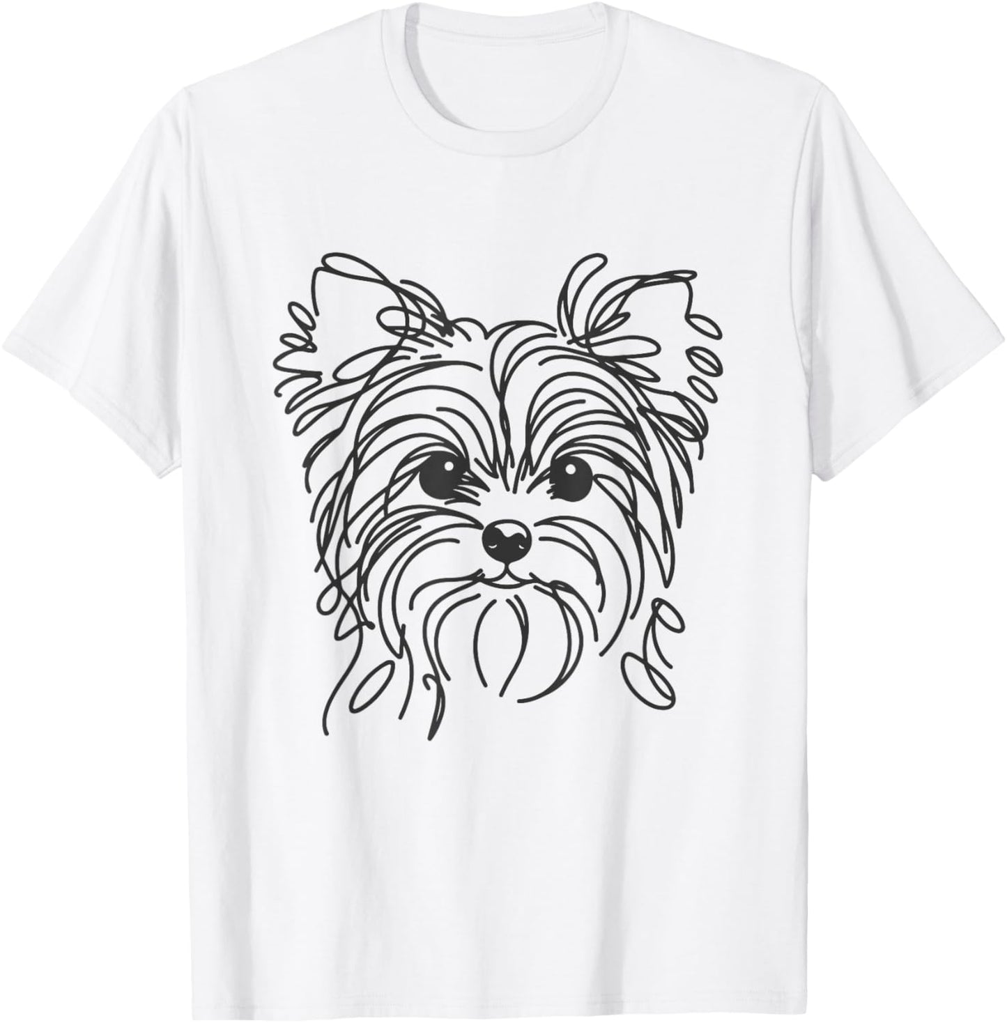 Line Art Dad Mom Dog - Teecup Yorkie T-Shirt - T-Shirt | White