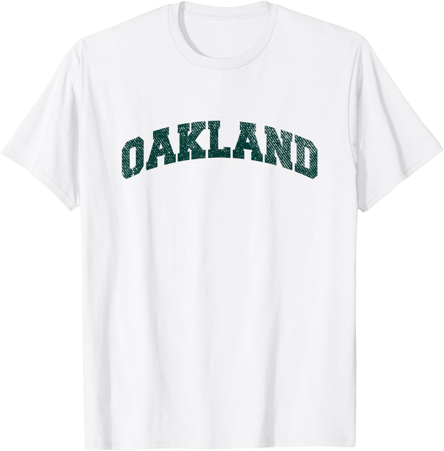 Oakland Classic Athletic Sports Distressed T-Shirt - T-Shirt | White