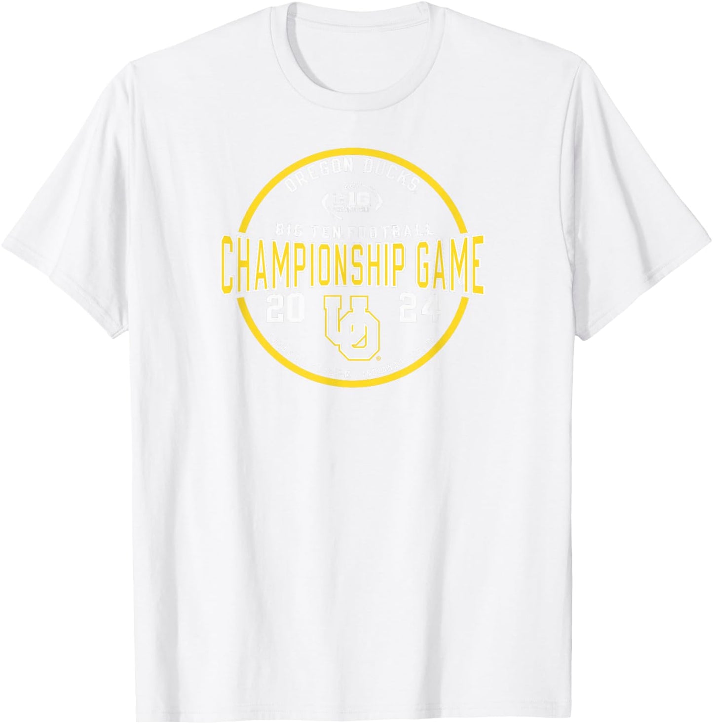 Oregon Ducks Big Ten Championship 2024 Football Game Green T-Shirt - T-Shirt | White