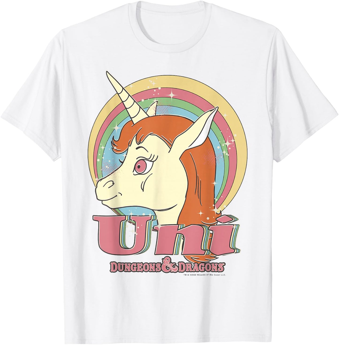 Dungeons & Dragons Uni Rainbow Profile T-Shirt - T-Shirt | White