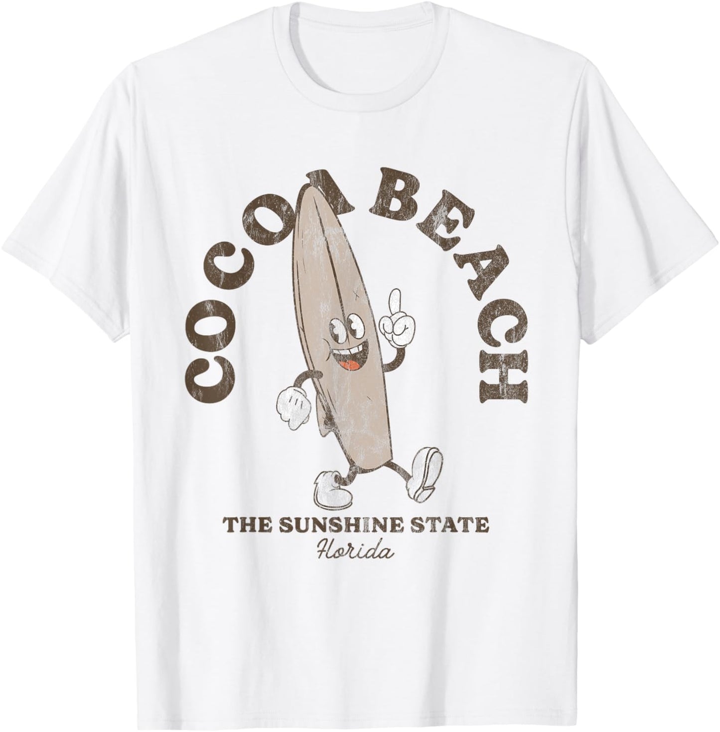 Cocoa Beach Florida Retro Surfer Vintage Beach T-Shirt - T-Shirt | White