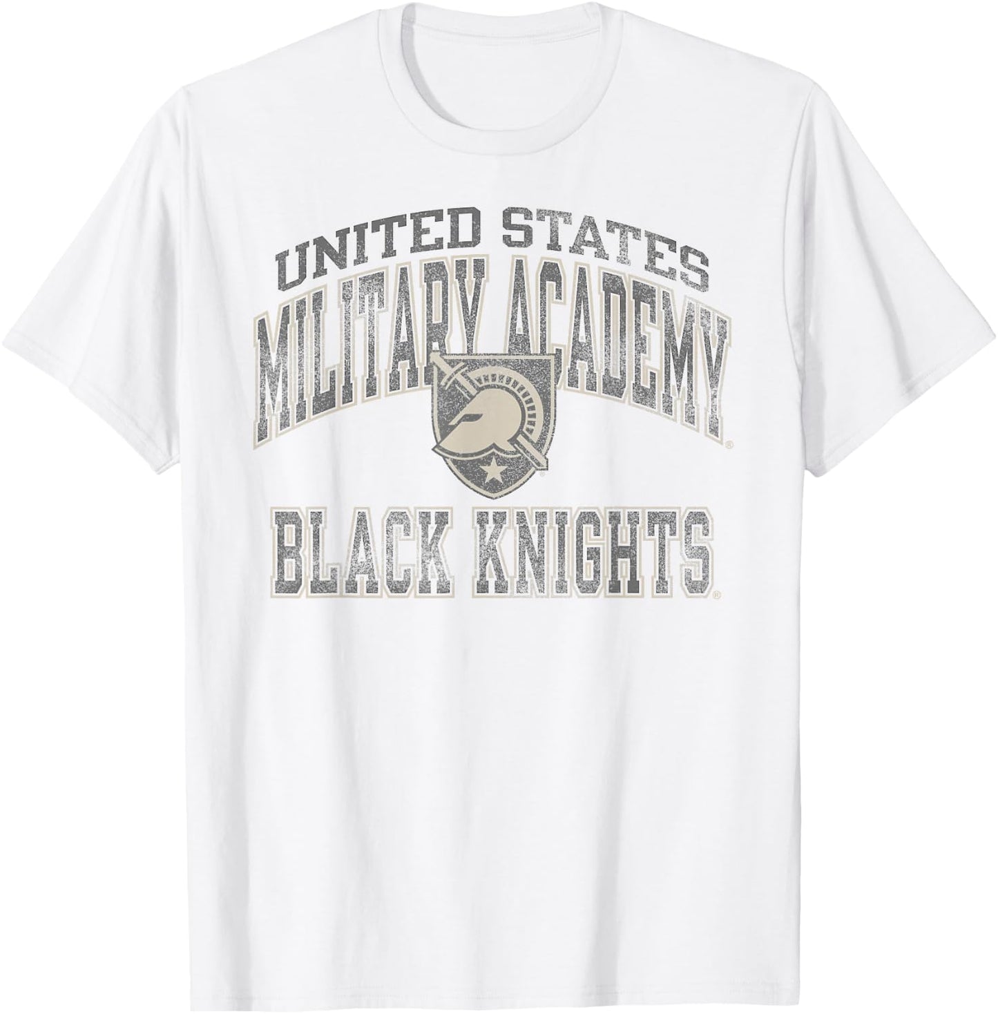 Army Black Knights Vintage Worn Gray Officially Licensed T-Shirt - T-Shirt | White