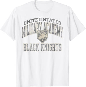 Army Black Knights Vintage Worn Gray Officially Licensed T-Shirt - T-Shirt | White