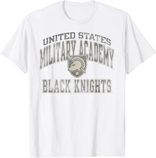 Army Black Knights Vintage Worn Gray Officially Licensed T-Shirt - T-Shirt | White