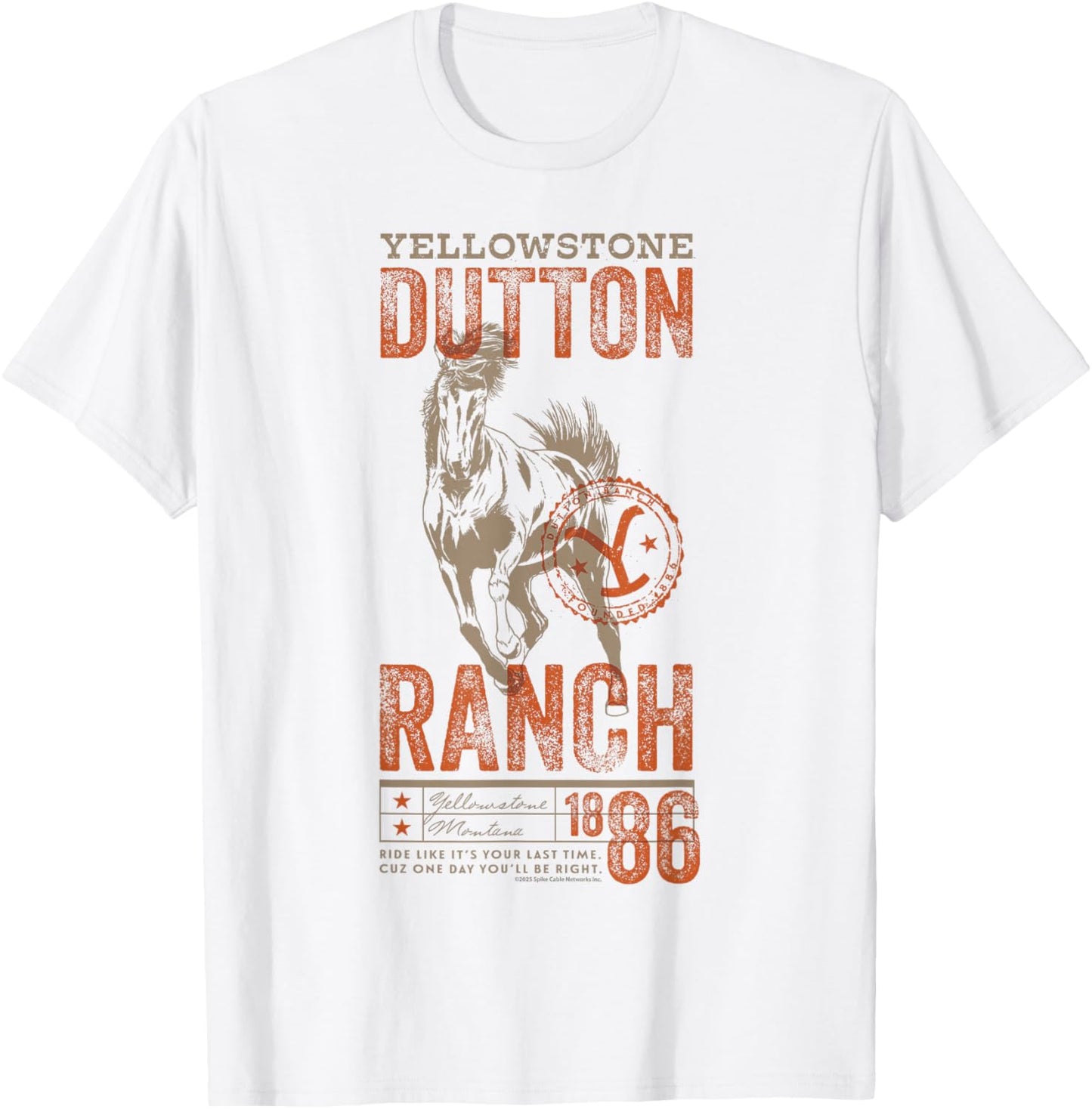Yellowstone Dutton Ranch 1886 Horse Poster T-Shirt - T-Shirt | White