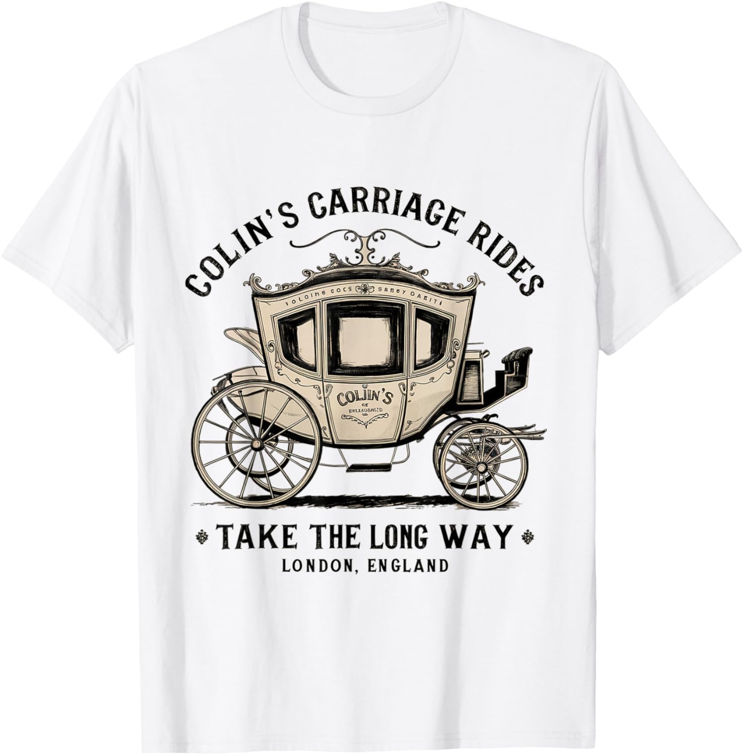 Colin's Carriage Rides Take The Long Way T-Shirt - T-Shirt | White