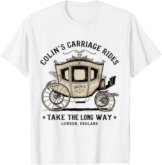 Colin's Carriage Rides Take The Long Way T-Shirt - T-Shirt | White