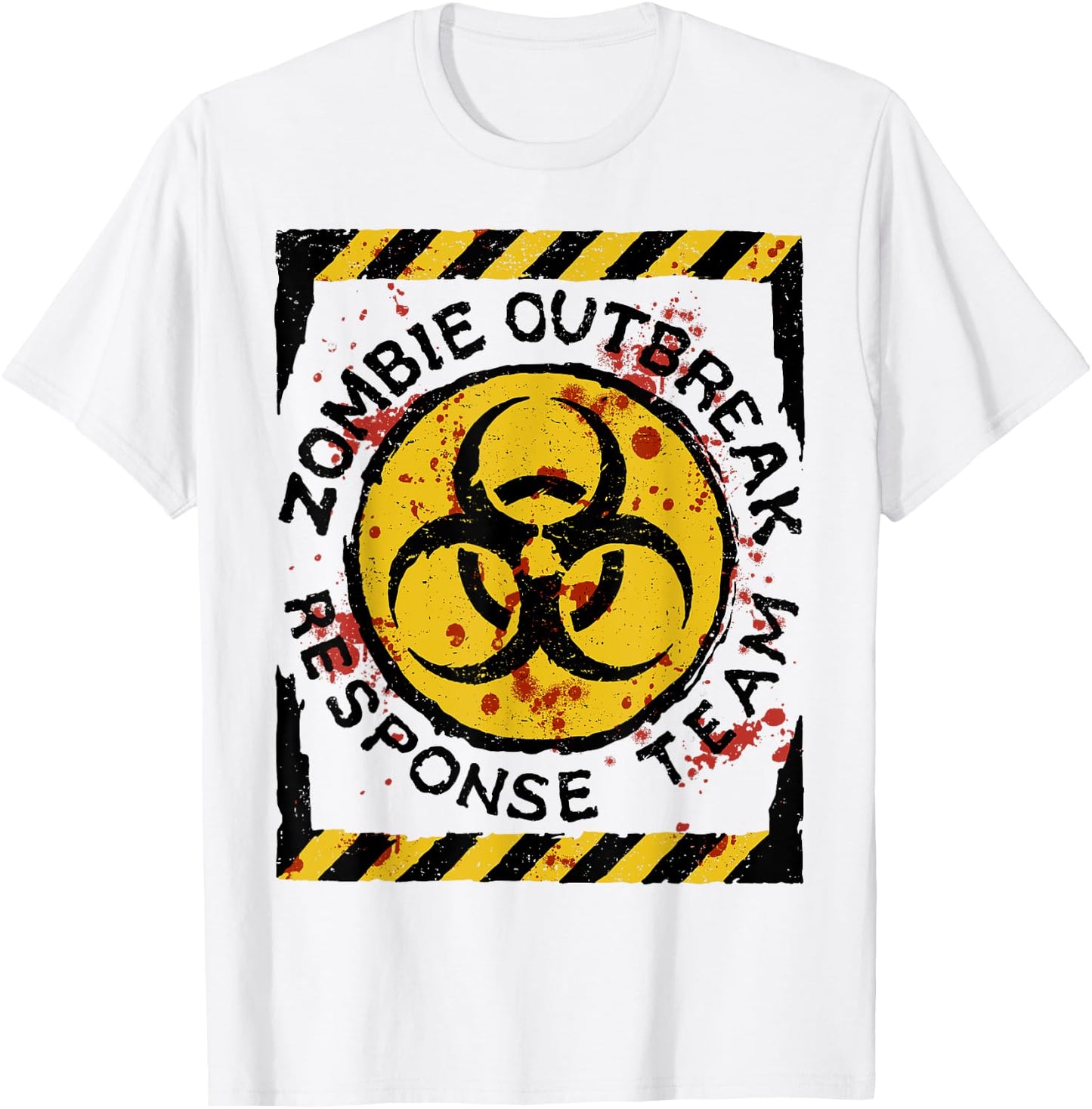 Zombie Outbreak Halloween Response Team Funny Men Apocalypse T-Shirt - T-Shirt | White