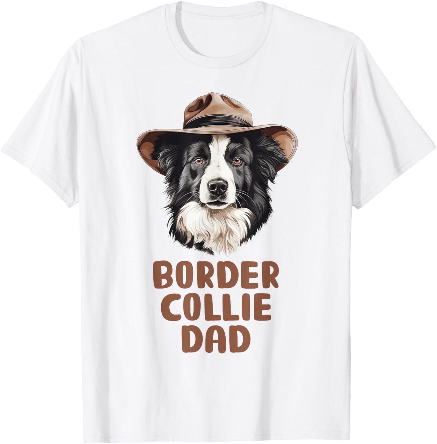 Border Collie Dad Dog Lover Gift Funny Border Collie Owner Men Women Girls Kids T-Shirt - T-Shirt | White