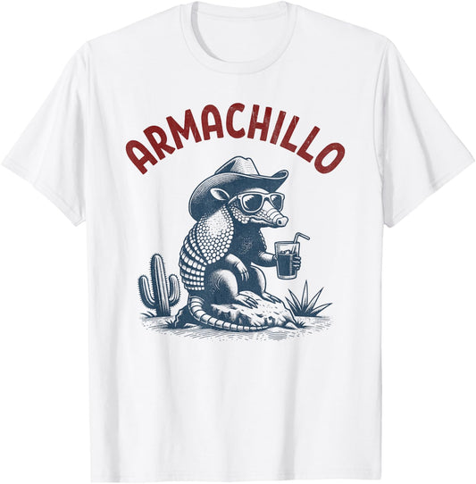 Armachillo - Funny Chilling Desert Armadillo T-Shirt - T-Shirt | White