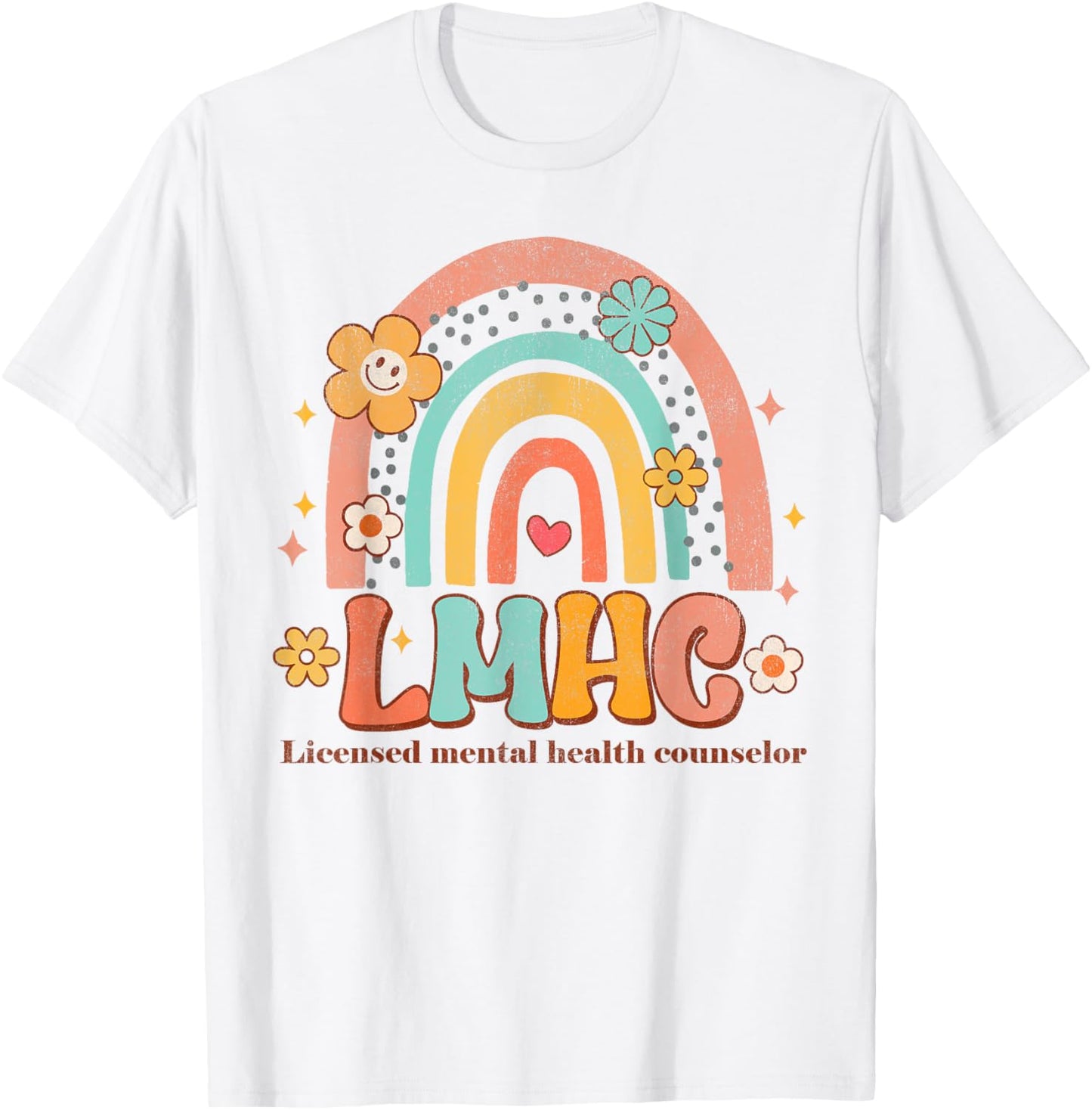 LMHC Licensed Mental Health Counselor Therapist Groovy T-Shirt - T-Shirt | White