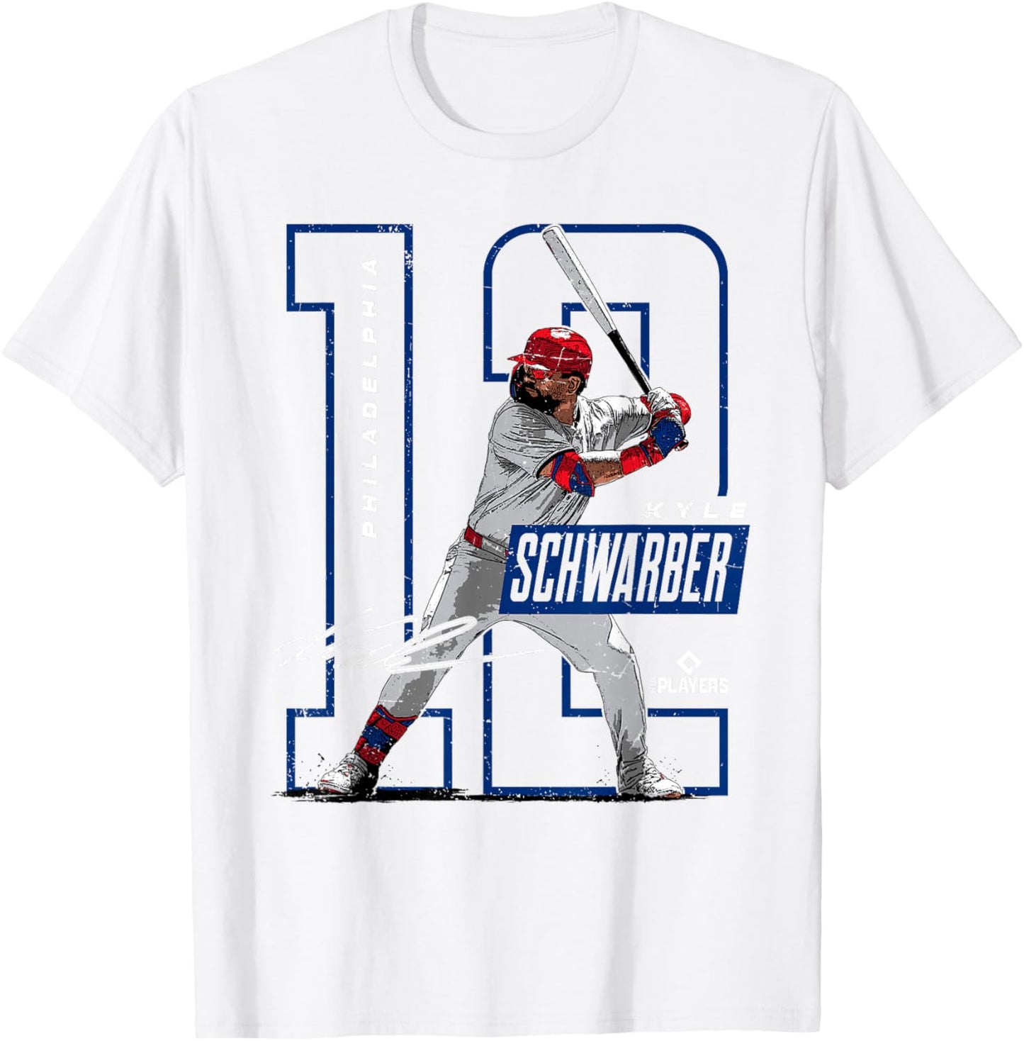 License Champs Kyle Schwarber | Philadelphia Baseball Players | MLBSWB3002 , Small, Red T-Shirt - T-Shirt | White
