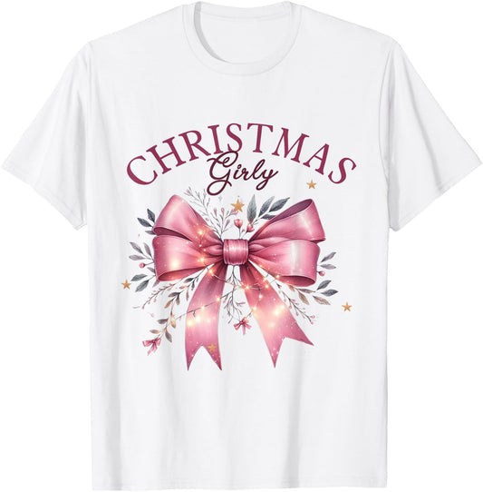 Christmas Girly Pink Christmas Girl Women T-Shirt - T-Shirt | White