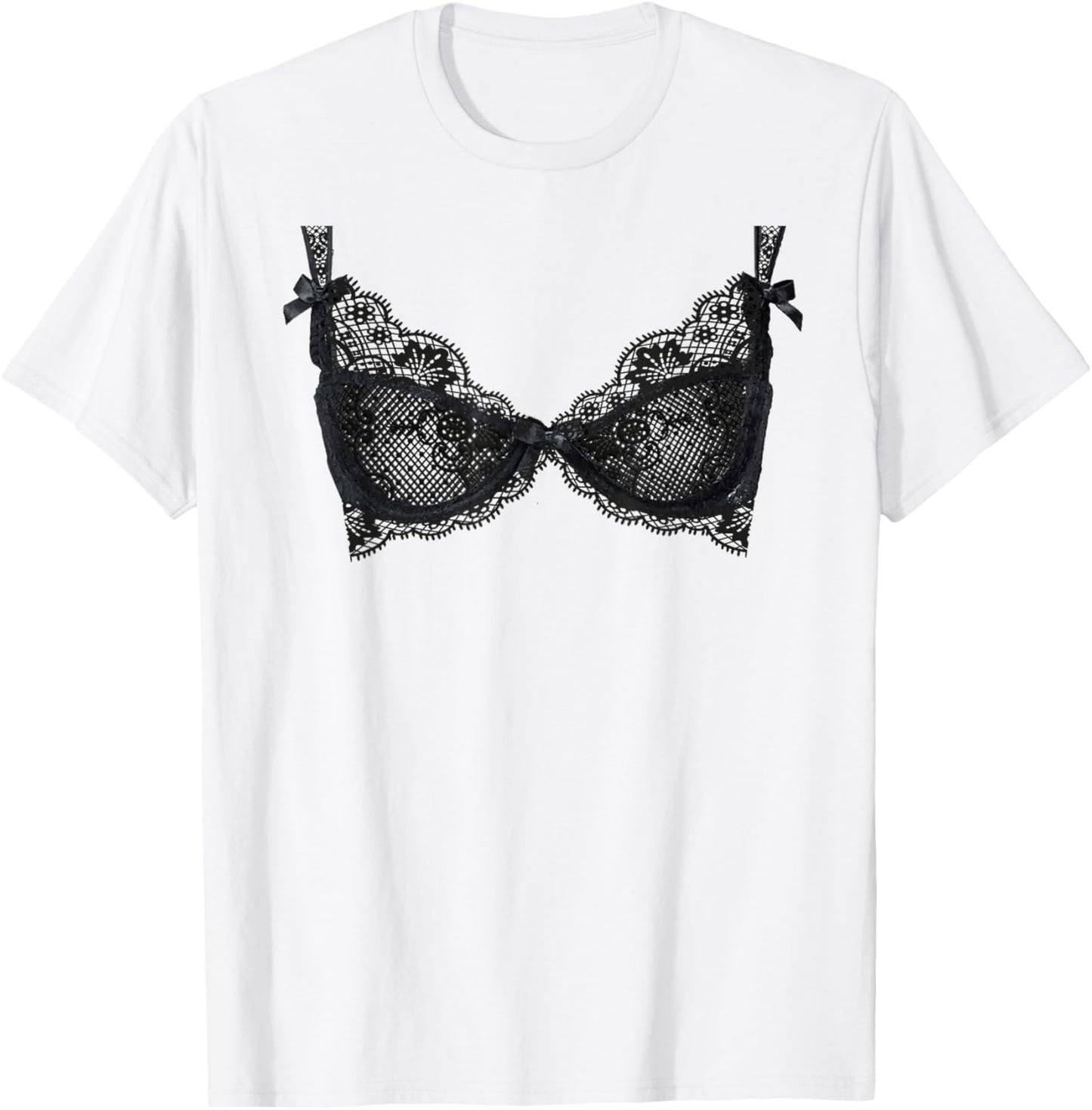 Lingerie Graphic Corset Bustier Bra Trendy Cute Sexy Fun T-Shirt - T-Shirt | White
