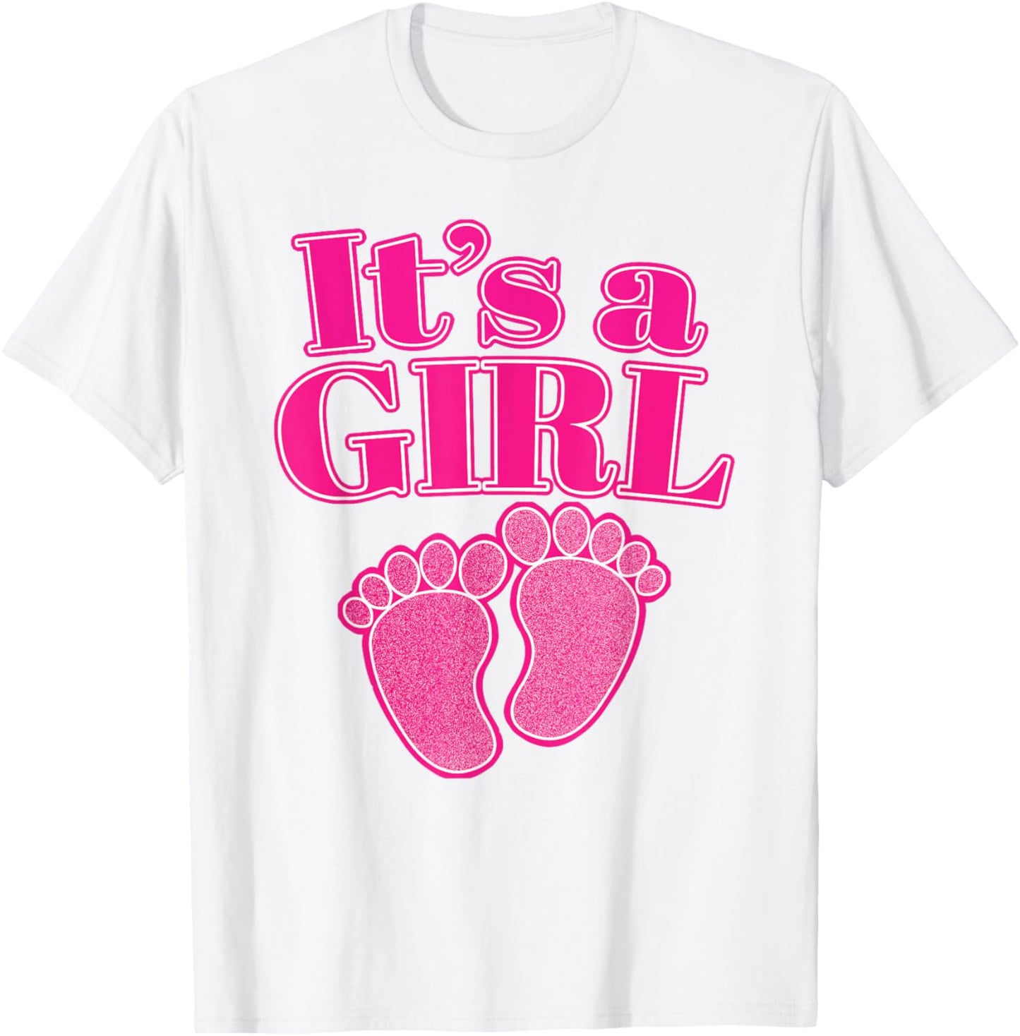 It's a GIRL Gender Reveal Party Pink Pregnancy Announcement T-Shirt - T-Shirt | White