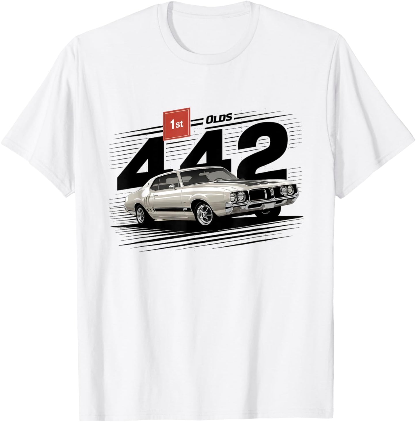 Person into classic cars 1969 69 olds Vintage 442 muscle car T-Shirt - T-Shirt | White