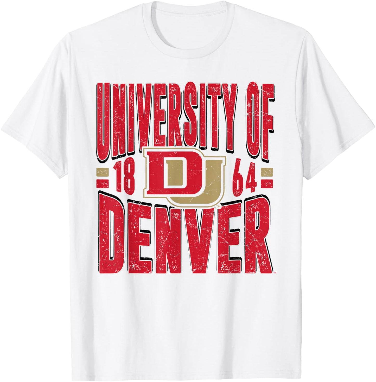 Denver Pioneers Vintage 90's Retro White Officially Licensed T-Shirt - T-Shirt | White