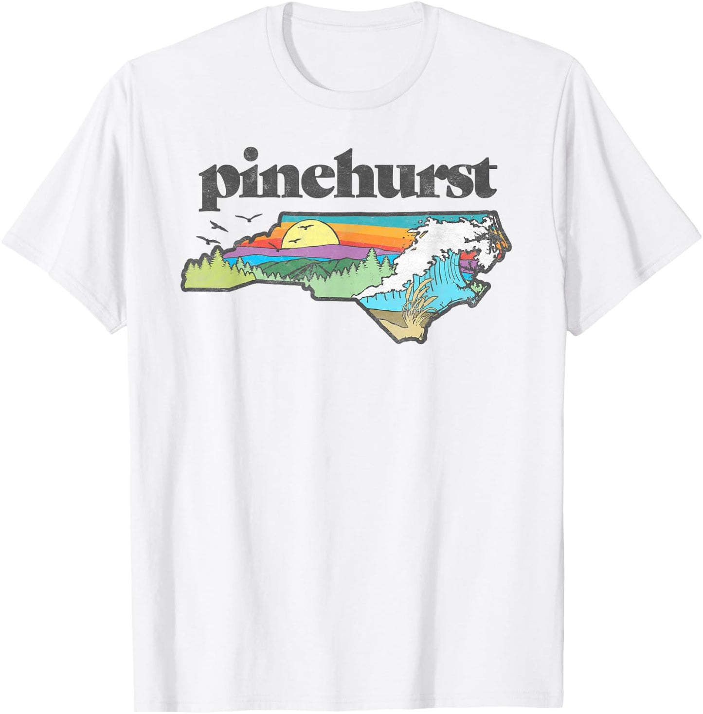 Pinehurst North Carolina Outdoors Retro Nature T-Shirt - T-Shirt | White
