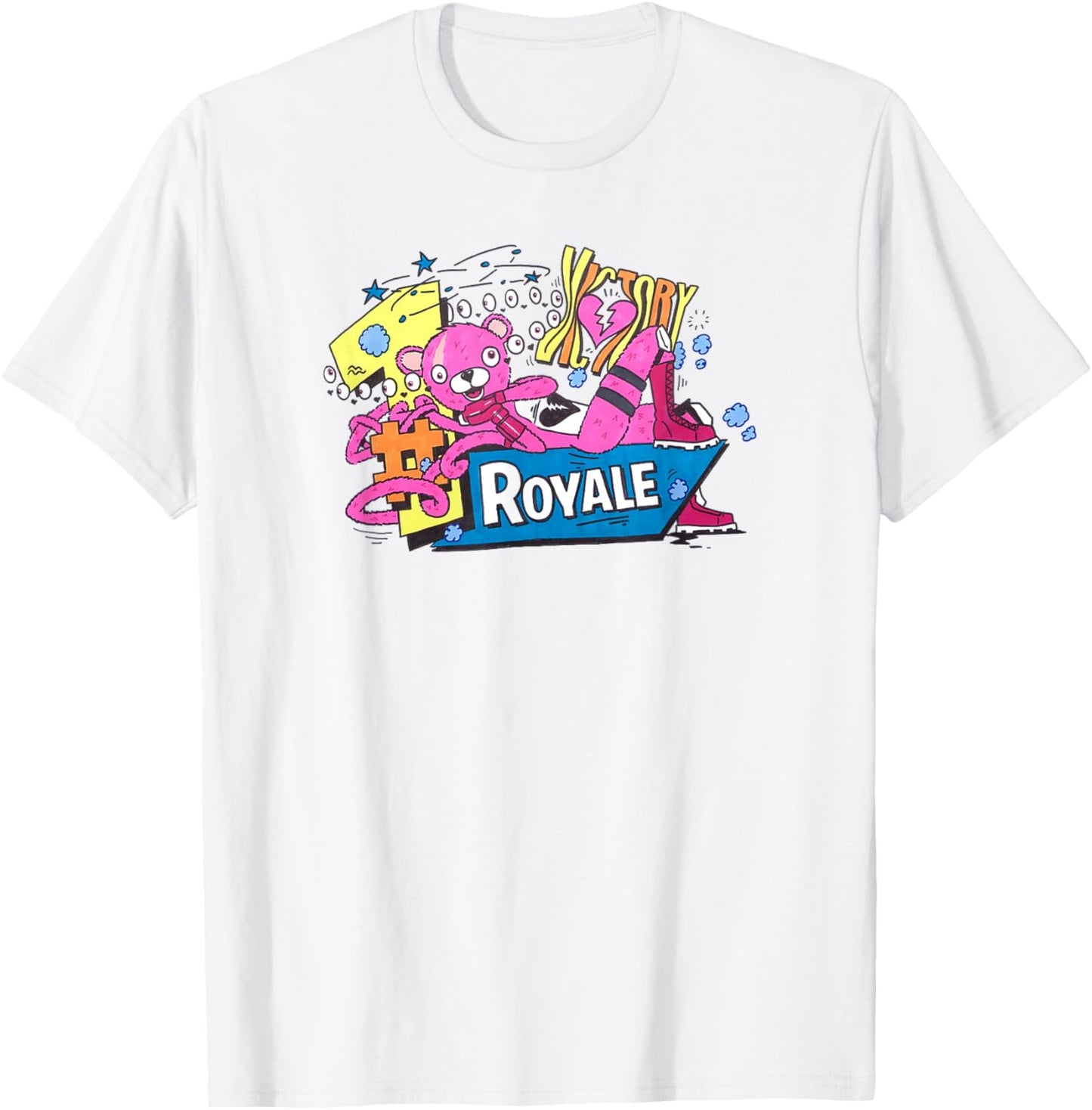 Fortnite CTL Victory Royale Color Pop Retro Logo T-Shirt - T-Shirt | White