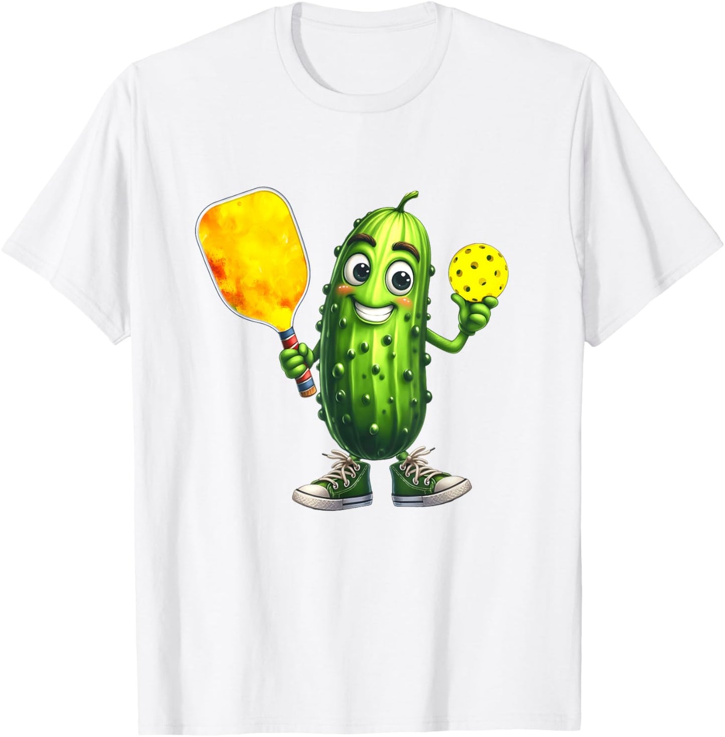 Best Pickle Art Women Kids Dill Pickle Ball Novelty T-Shirt - T-Shirt | White