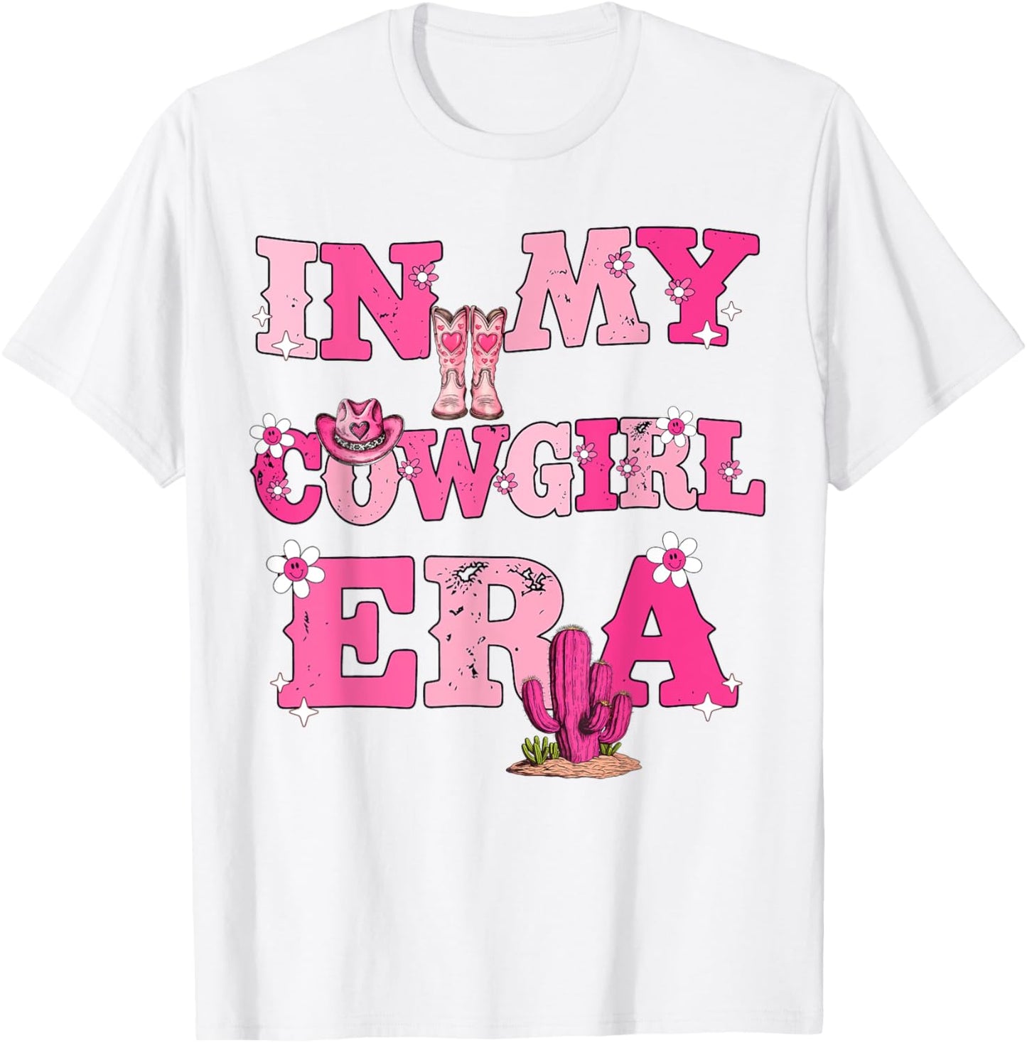 In My Cowgirl Era Retro Groovy Western Rodeo Cowgirl Cute T-Shirt - T-Shirt | White