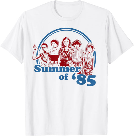 Netflix Stranger Things Summer Of '85 Group Shot T-Shirt - T-Shirt | White