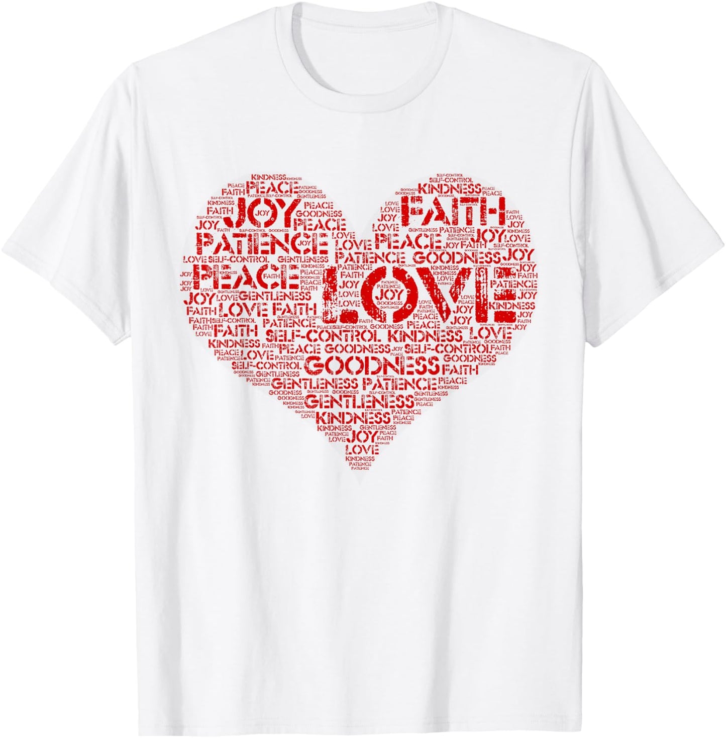 Christian Love Heart, Fruit of the Spirit gift Faith T-Shirt - T-Shirt | White