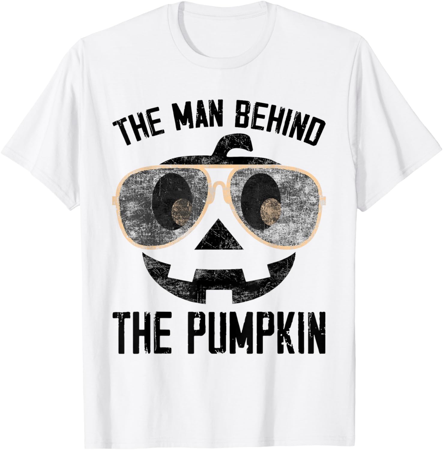The Man Behind The Pumpkin New Baby Shower Dad Halloween T-Shirt - T-Shirt | White