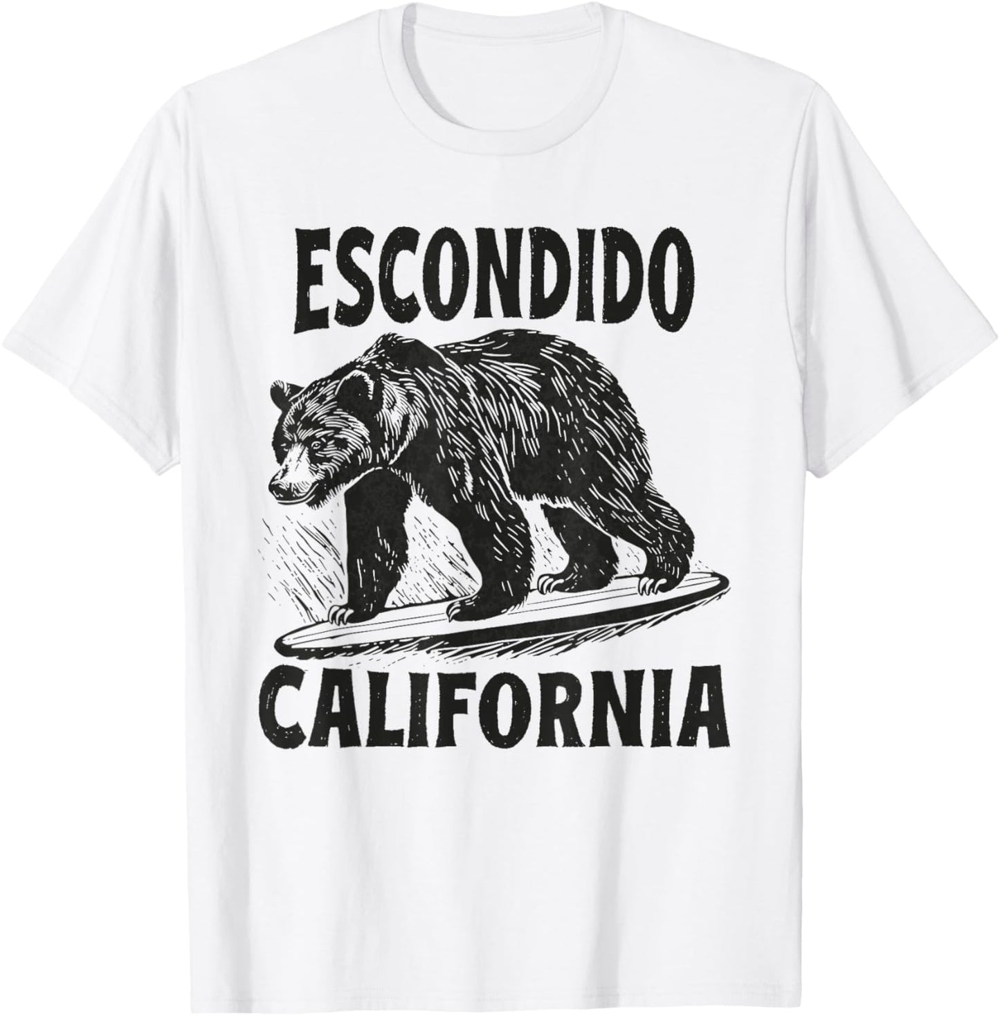 Escondido California CA Retro Surfer Beach Surf Vintage T-Shirt - T-Shirt | White