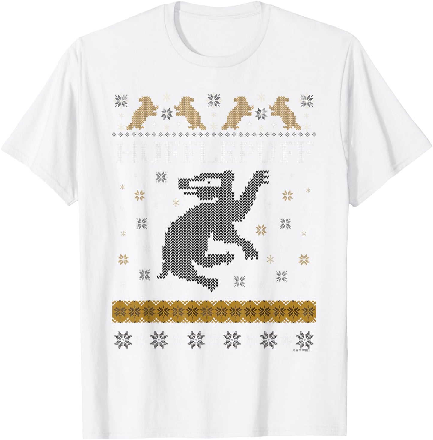 Harry Potter Hufflepuff Ugly Christmas T-Shirt - T-Shirt | White