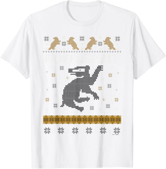 Harry Potter Hufflepuff Ugly Christmas T-Shirt - T-Shirt | White