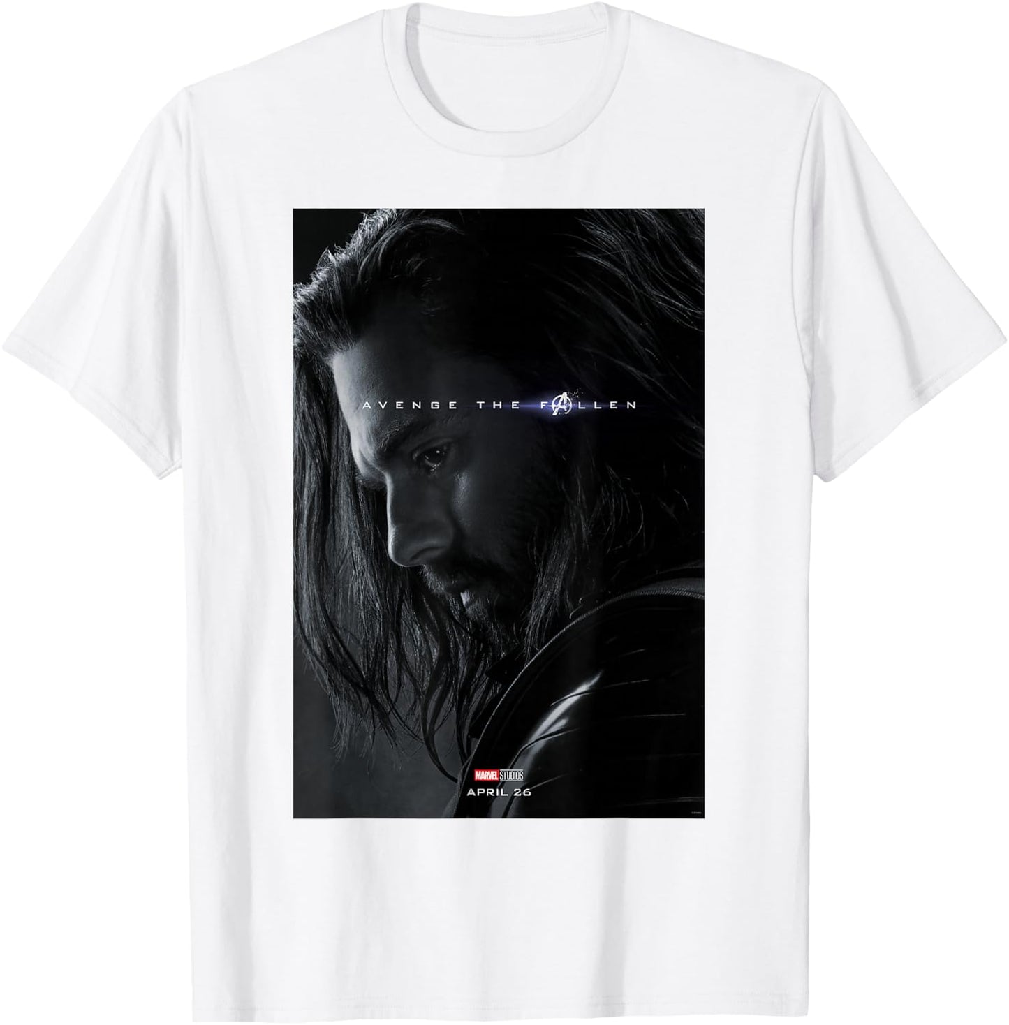 Marvel Avengers Endgame Bucky Barnes Avenge The Fallen T-Shirt - T-Shirt | White