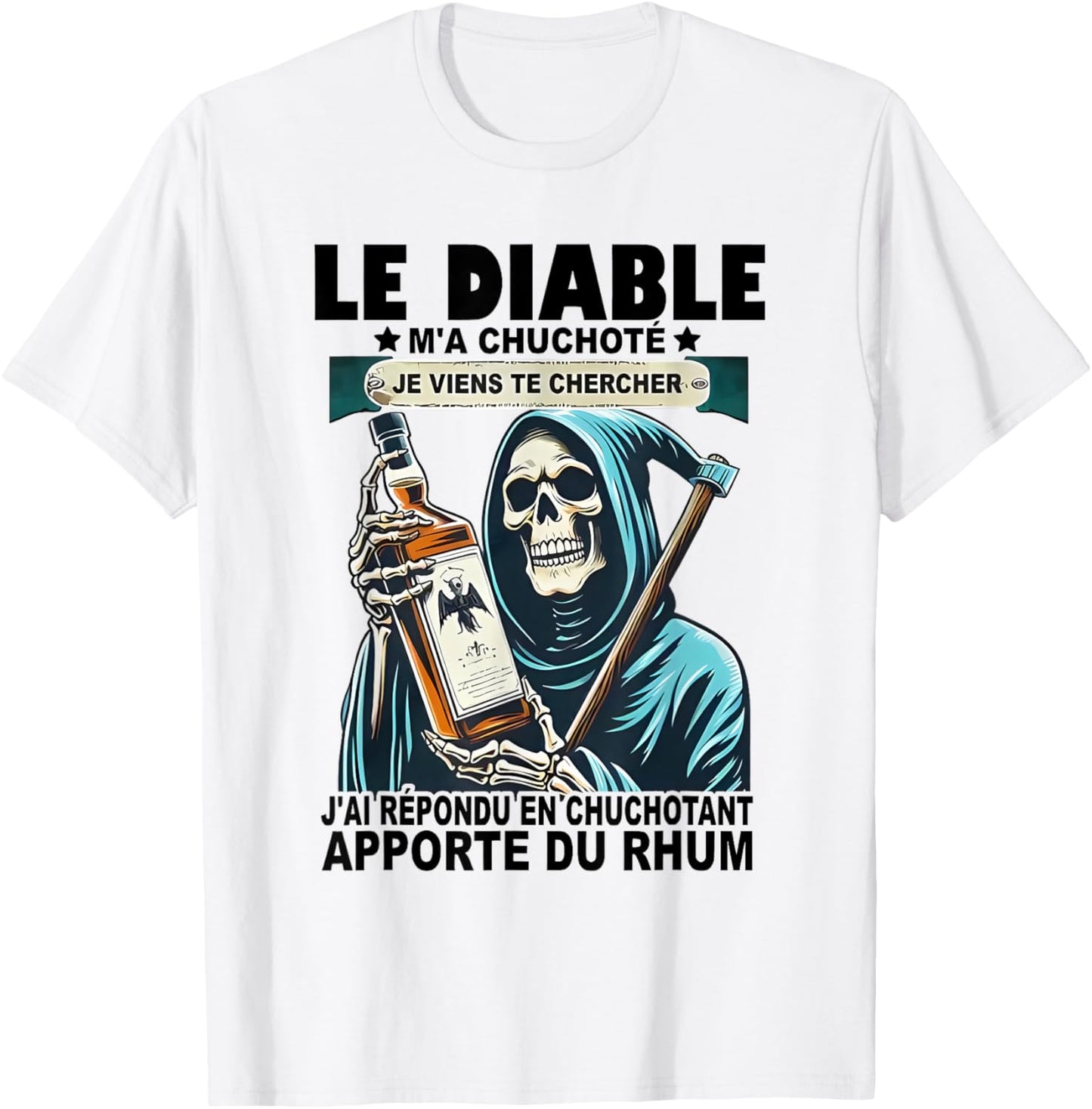 le diable a whisper je viens vous vous vous répondu , grey, S T-Shirt - T-Shirt | White