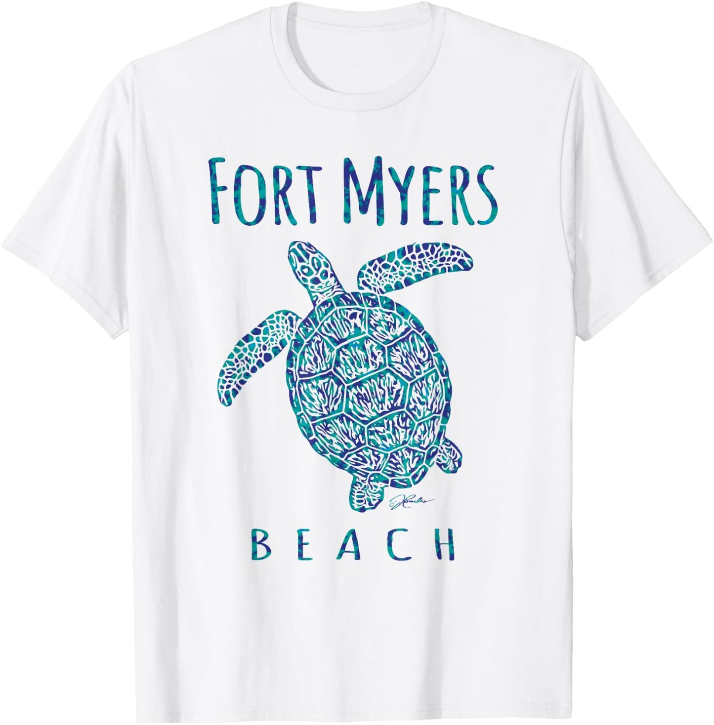 JCombs: Fort Myers Beach, FL, Sea Turtle, Beach Men Women Kids T-Shirt - T-Shirt | White